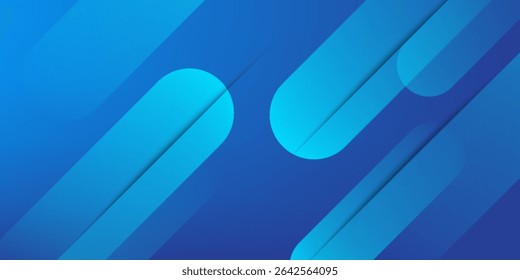 Abstract blue background with diagonal lines. Dynamic shapes composition. Vector illustration