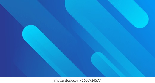 Abstract blue background with diagonal lines. Dynamic shapes composition. Vector illustration