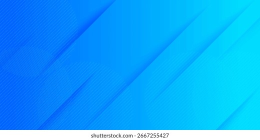 Abstract blue background with diagonal lines. Dynamic shapes composition.