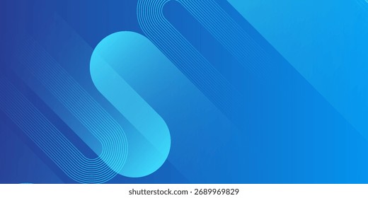 Abstract blue background with diagonal lines. Dynamic shapes composition. Vector illustration