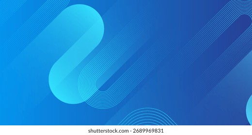 Abstract blue background with diagonal lines. Dynamic shapes composition. Vector illustration