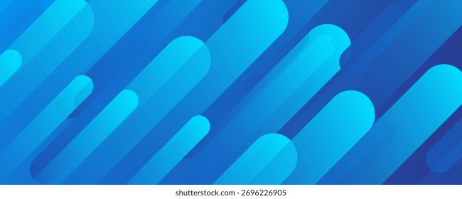 Abstrakter blauer Hintergrund mit diagonalen Linien. Dynamische Formenzusammensetzung. Modernes trendiges Design