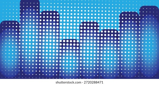 Fundo azul abstrato com linhas diagonais. Composição dinâmica da forma. Pontos espalhados mistos. Ilustração vetorial.