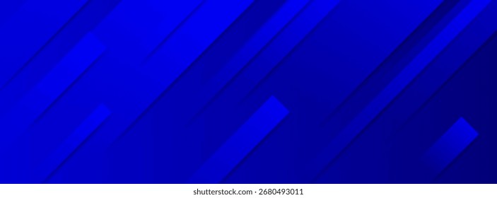 Abstract blue background with diagonal shapes, strong modern pattern.
