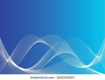 Abstract blue background with digital bright waves