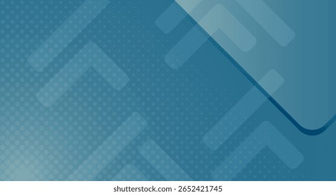 The abstract blue background displays a seamless pattern of pale teal dots, translucent geometric shapes, and subtle arrows, all layered to create a calming and modern design