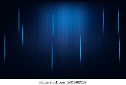 Abstract blue background displays vertical textured lines with bright glowing streaks, perfect for modern design.