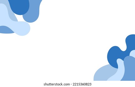 Abstract blue background of doodle shapes, lines on white background with blank space in center for text. Minimalist wavy background.