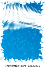 Resumen de fondo azul con puntos y borde de hielo