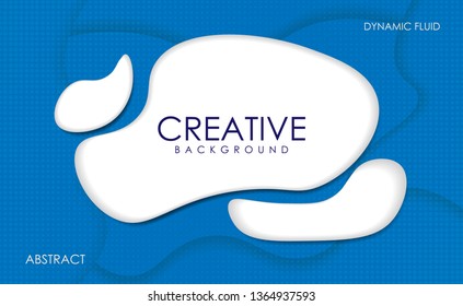 abstract blue background with dynamic fluid shapes. creative landing page style. vector illustration