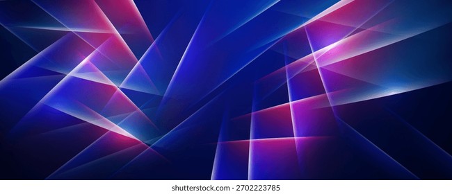 Fundo azul abstrato com magenta dinâmico e linhas brancas brilhantes