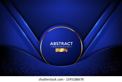 Abstract blue background with dynamic shape and lines. 