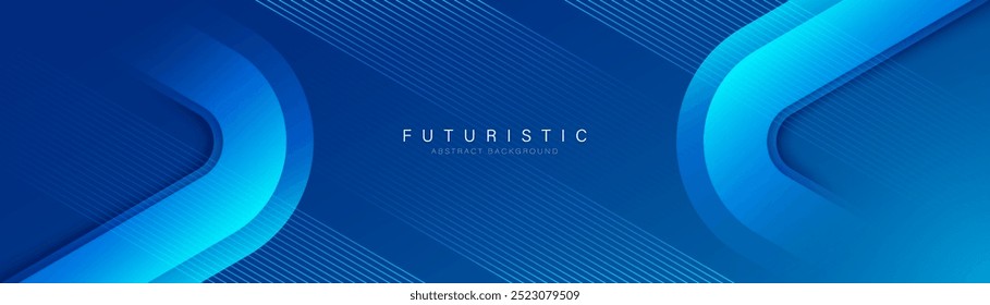 Abstractas fondo azul. Composición de Formas dinámicas con sombra. Diseño de Formas geométricas azul brillante. Concepto de tecnología futurista. Traje para el Anuncio, negocio, Sitio web, cabecera, cubierta