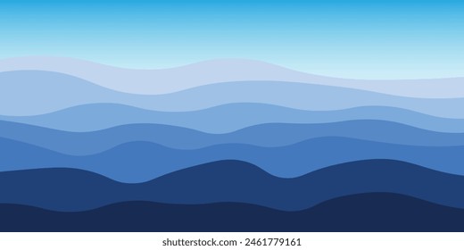 Abstract blue background with dynamic wave paper cut. Business vector design layout.