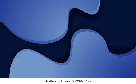 Fundo azul abstrato com formas onduladas dinâmicas e gradientes, criando um design moderno e fluido adequado para apresentações digitais ou banners da web.