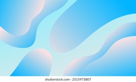 ABSTRACT BLUE BACKGROUND ELEGANT GRADIENT SMOOTH LIQUID COLORFUL DESIGN WITH HAND DRAWN SHAPES VECTOR TEMPLATE GOOD FOR MODERN WEBSITE, WALLPAPER, COVER DESIGN 