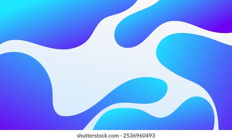 ABSTRAKT BLAUER HINTERGRUND ELEGANTER FARBVERLAUF GLATT FLÜSSIG BUNTES DESIGN MIT HANDGEZEICHNETEN FORMEN VEKTORVORLAGE GUT FÜR MODERNE WEBSITE, TAPETE, BEZUGSDESIGN 