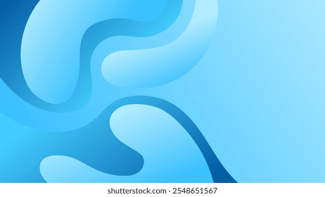ABSTRACT BLUE BACKGROUND ELEGANT GRADIENT SMOOTH LIQUID COLORFUL DESIGN WITH HAND DRAWN SHAPES VECTOR TEMPLATE GOOD FOR MODERN WEBSITE, WALLPAPER, COVER DESIGN 