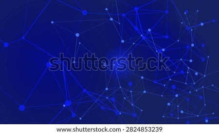 Abstract blue background features interconnected dots and lines, forming a modern digital network grid, representing global technology and communication concepts.
