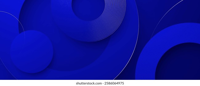 Abstract blue background featuring circular shapes and gradients, ideal for digital design projects