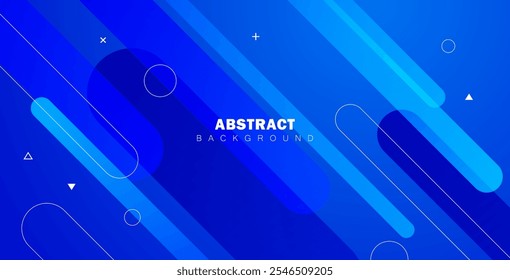 Fundo azul abstrato com linhas diagonais e composição de formas dinâmicas. Ideal para banners modernos, cartazes, sites e projetos digitais com uma aparência elegante e profissional.