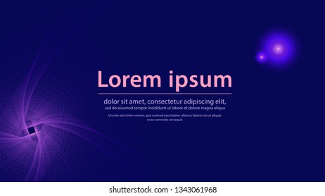 Abstract blue background featuring glowing outer space with stars and planets, with grid background with innovation of circles, lines and shapes for websites and printing. Vector