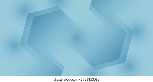 Abstract blue background featuring layered hexagonal shapes and soft gradients, creating a modern and clean visual effect with subtle depth and futuristic appeal.