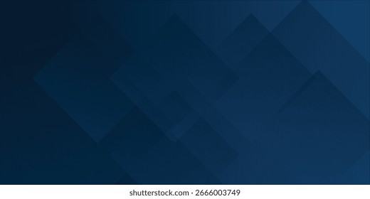 Abstract blue background featuring overlapping transparent squares creating a modern and minimalistic design style suitable for business, technology, or design presentations.