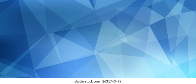 Abstract Blue Background Featuring Triangles and Rectangles in a Layered Design, Ideal for a Modern Art Website Banner