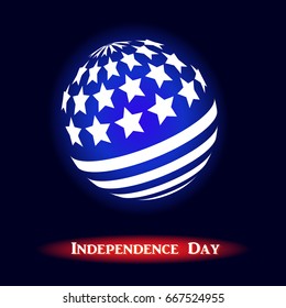 Abstract blue background with the flag of America