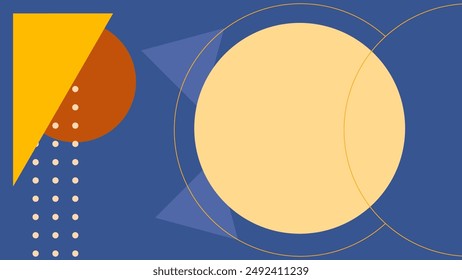 ABSTRACT BLUE BACKGROUND FLAT COLOR WITH GEOMETRIC SHAPES VECTOR DESIGN TEMPLATE FOR WALLPAPER, COVER DESIGN, HOMEPAGE DESIGN