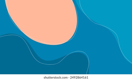 ABSTRACT BLUE BACKGROUND FLAT COLOR WITH SHAPES VECTOR DESIGN TEMPLATE FOR WALLPAPER, COVER DESIGN, HOMEPAGE DESIGN