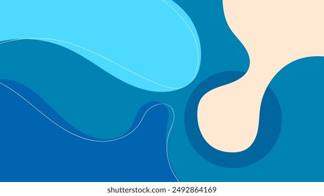 ABSTRACT BLUE BACKGROUND FLAT COLOR WITH SHAPES VECTOR DESIGN TEMPLATE FOR WALLPAPER, COVER DESIGN, HOMEPAGE DESIGN
