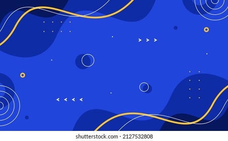 Abstract blue background with flat style vector design