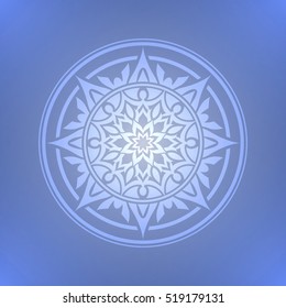 Abstract blue background. Abstract flower. Ornament Pattern. Decorative element.