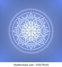 Abstract blue background. Abstract flower. Ornament Pattern. Decorative element.