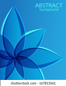 abstract blue background with flower and place for text