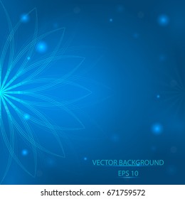 
Abstract blue background with flowers, abstract flowers with bokeh
In a glow line style vector illustration