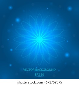 
Abstract blue background with flowers, abstract flowers with bokeh
In a glow line style vector illustration
