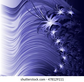 Abstract blue background with flowers. EPS10 vector illustration