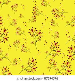Abstract blue background with flowers. Illustrations