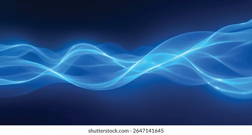 Fundo azul abstrato com linhas fractais fluindo e ondas de energia perfeitas para arte digital e design moderno	