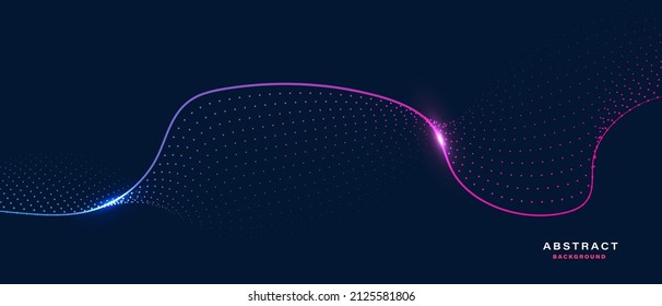 Abstract blue background with flowing lines. Dynamic waves. vector illustration.	