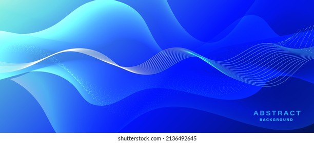 Abstract blue background with flowing lines. Dynamic waves. vector illustration.