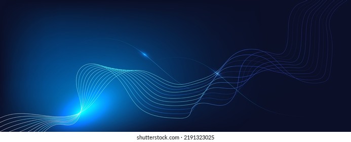 Abstract blue background with flowing lines. Dynamic waves. vector illustration.