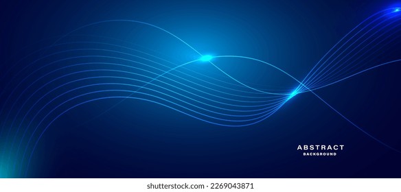 Abstract blue background with flowing lines. Dynamic waves. vector illustration.