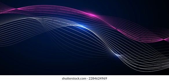 Abstract blue background with flowing lines. Dynamic waves. vector illustration.