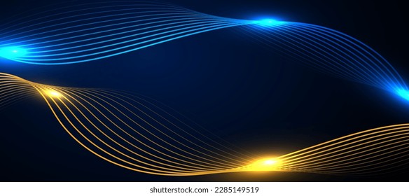 Abstract blue background with flowing lines. Dynamic waves. vector illustration.