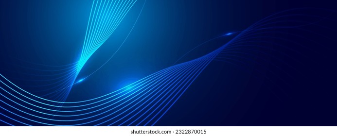 Abstract blue background with flowing lines. Dynamic waves. vector illustration.