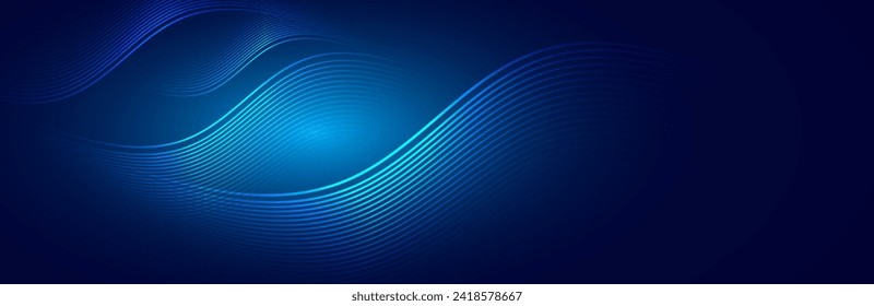 Abstract blue background with flowing lines. Dynamic waves. vector illustration.